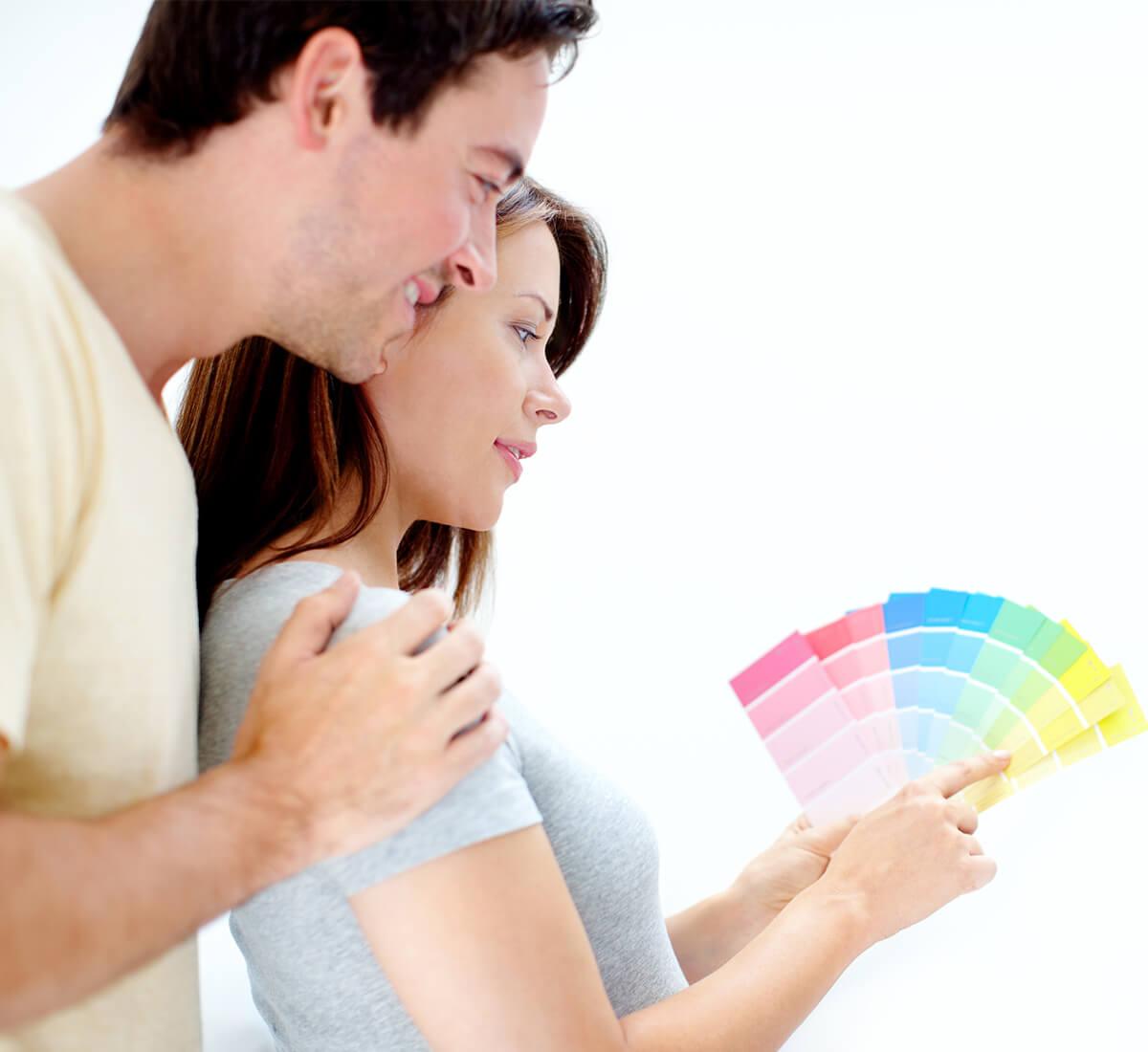 Selecting-paint-at-Paintalot paint sample colours